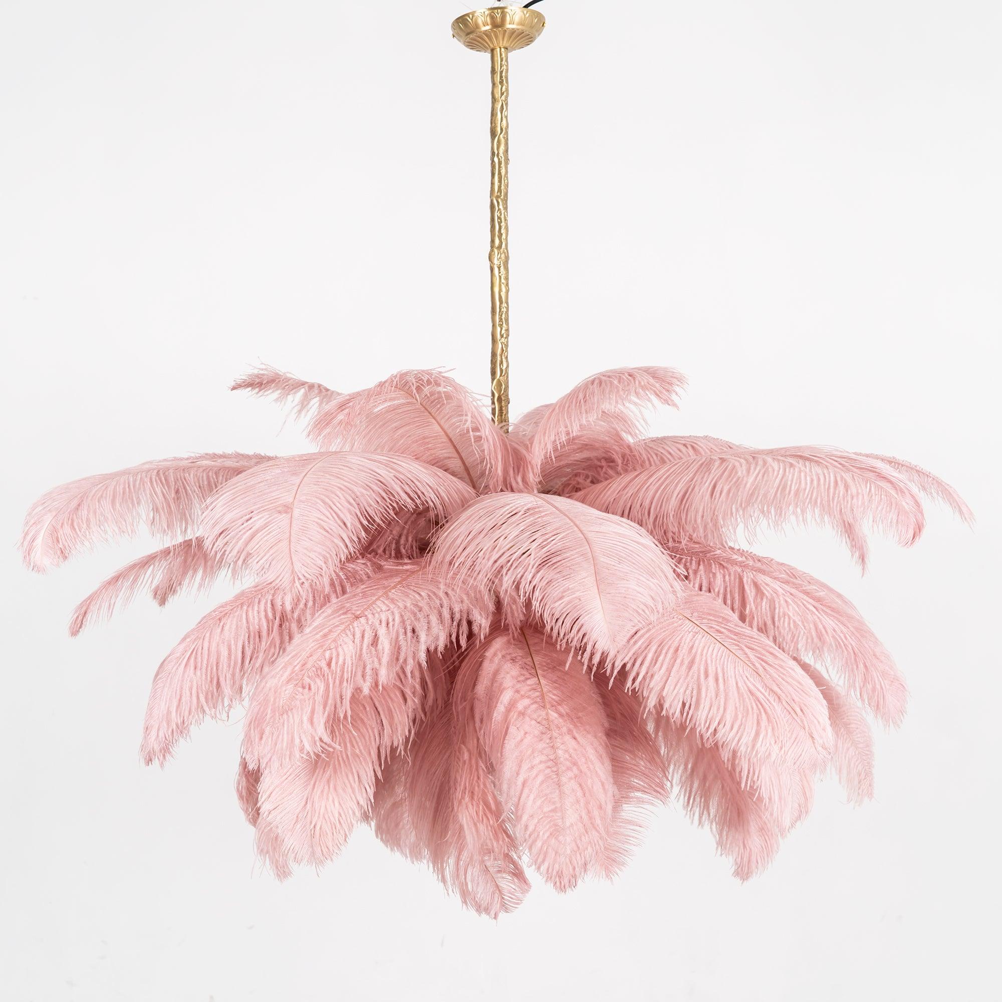 Lustra Chandelier Ostrich Feather Large Brass Stem - Image 78