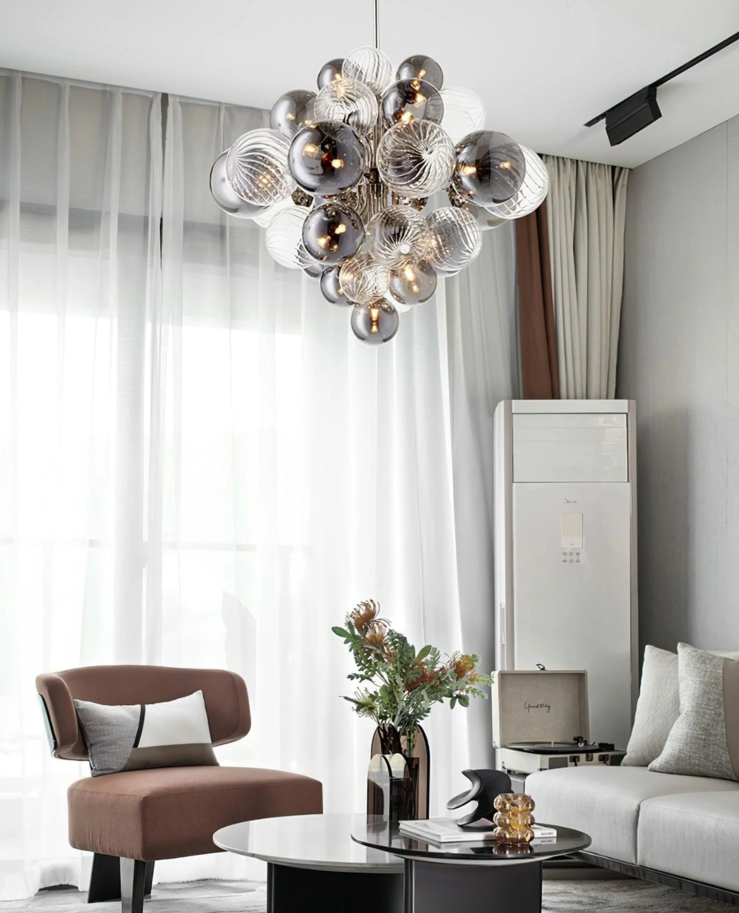 Lustra Chandelier Pallocino Chrome Glass Ball - Image 25