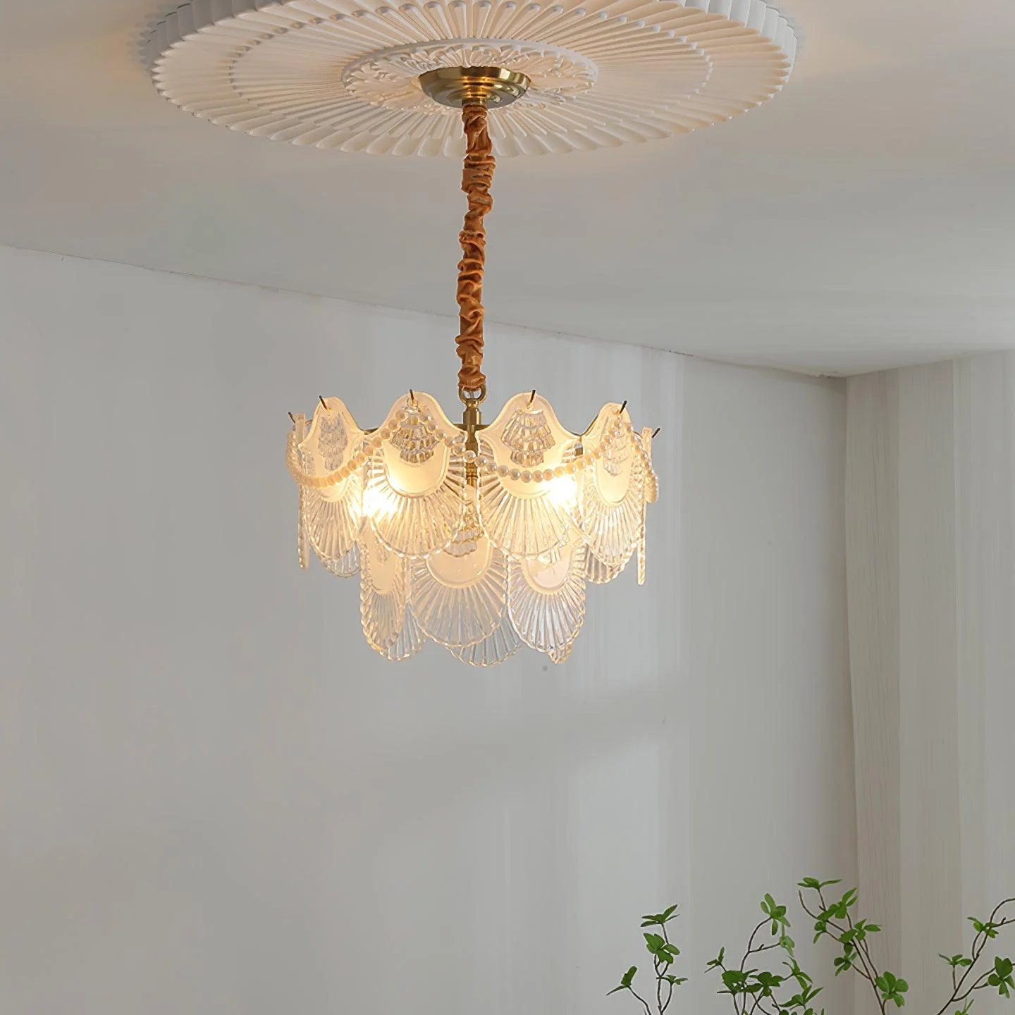 Lustra Chandelier Pearl Glass Shell - Image 12