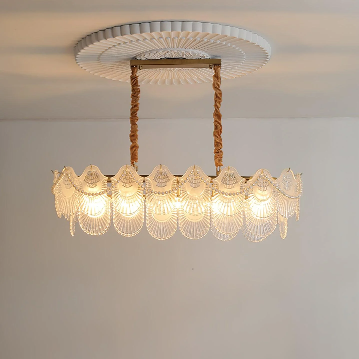 Lustra Chandelier Pearl Glass Shell - Image 20
