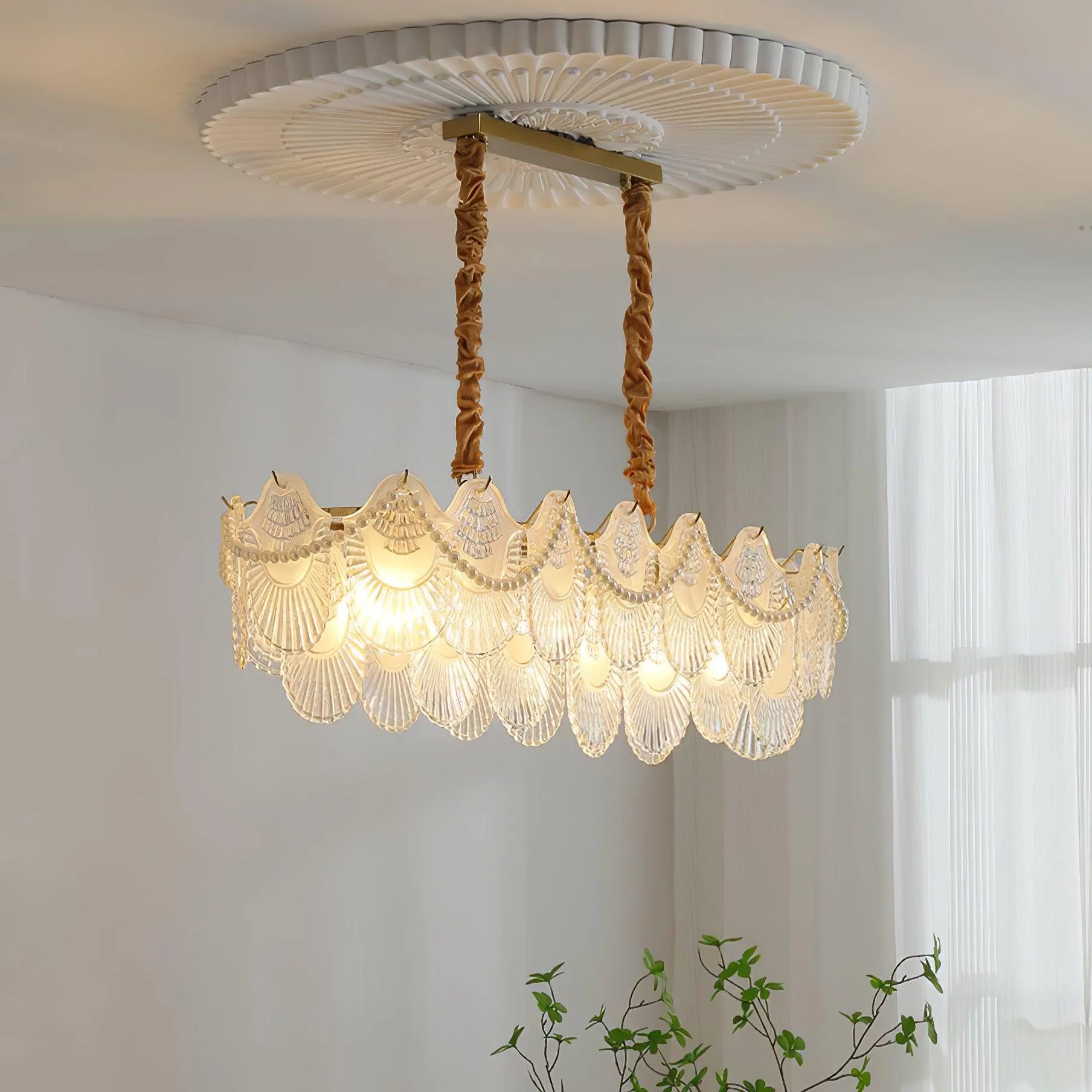 Lustra Chandelier Pearl Glass Shell - Image 21