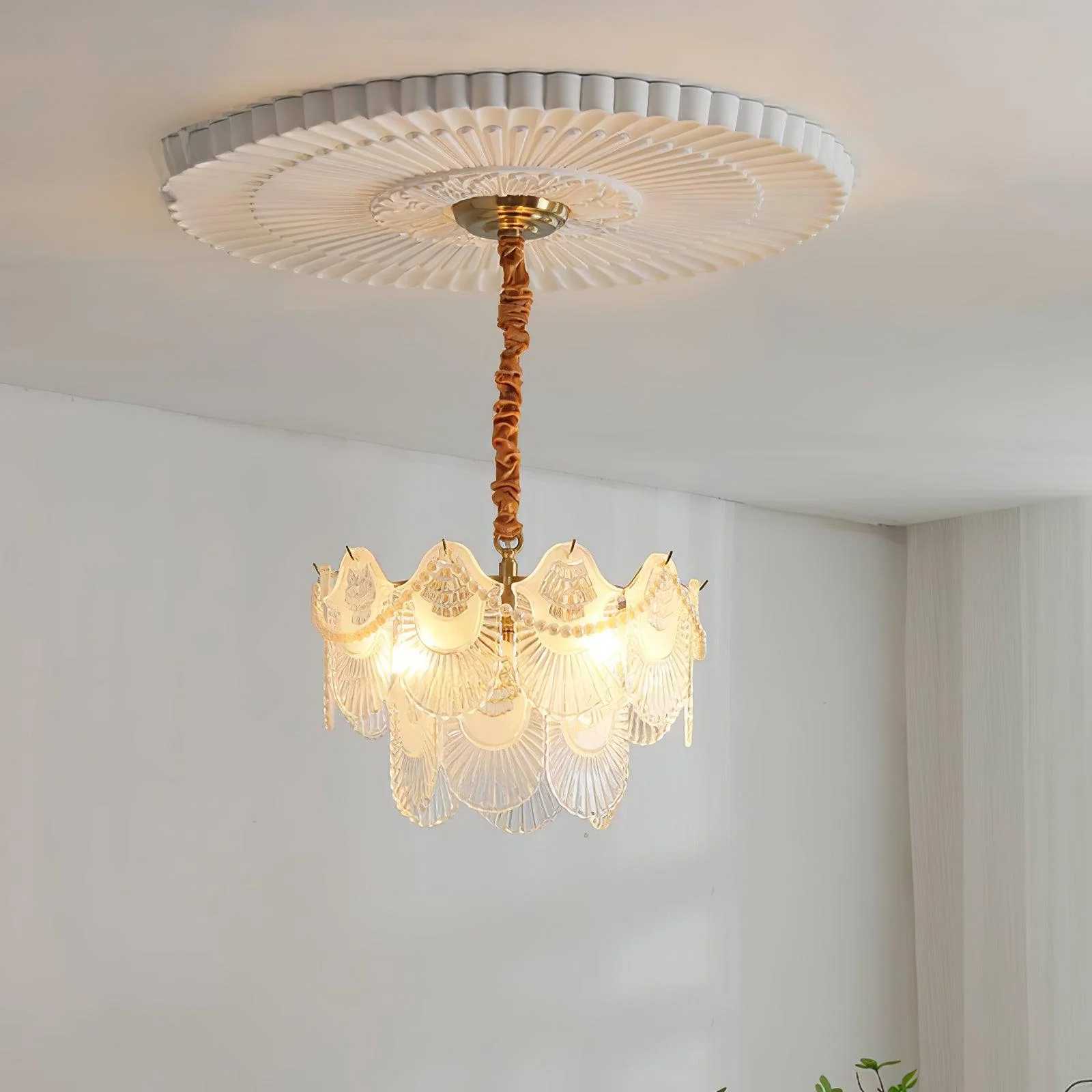 Lustra Chandelier Pearl Glass Shell - Image 27