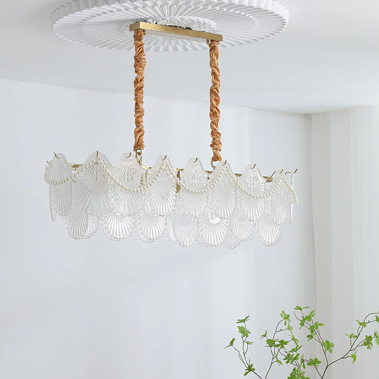 Lustra Chandelier Pearl Glass Shell - Image 28