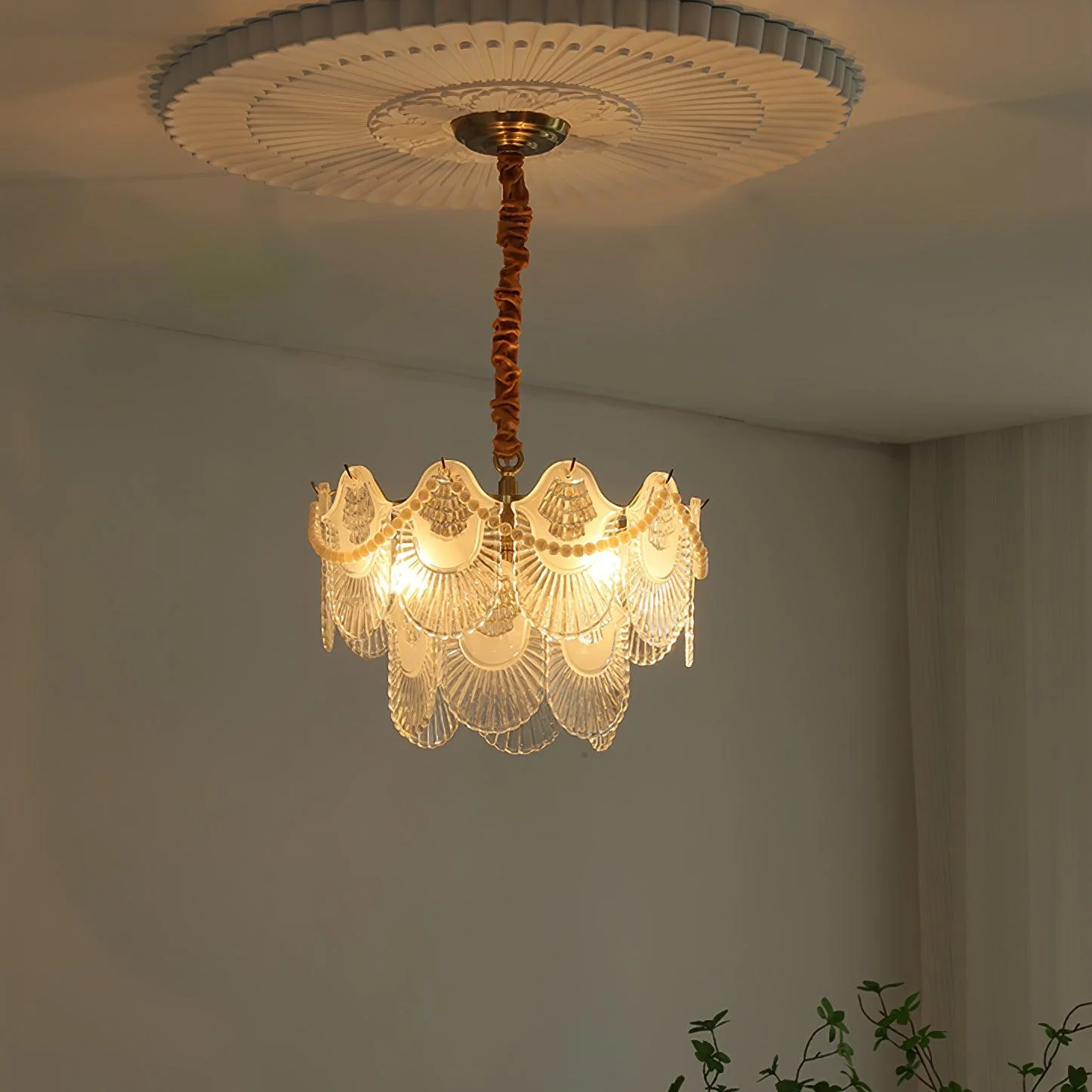 Lustra Chandelier Pearl Glass Shell - Image 30