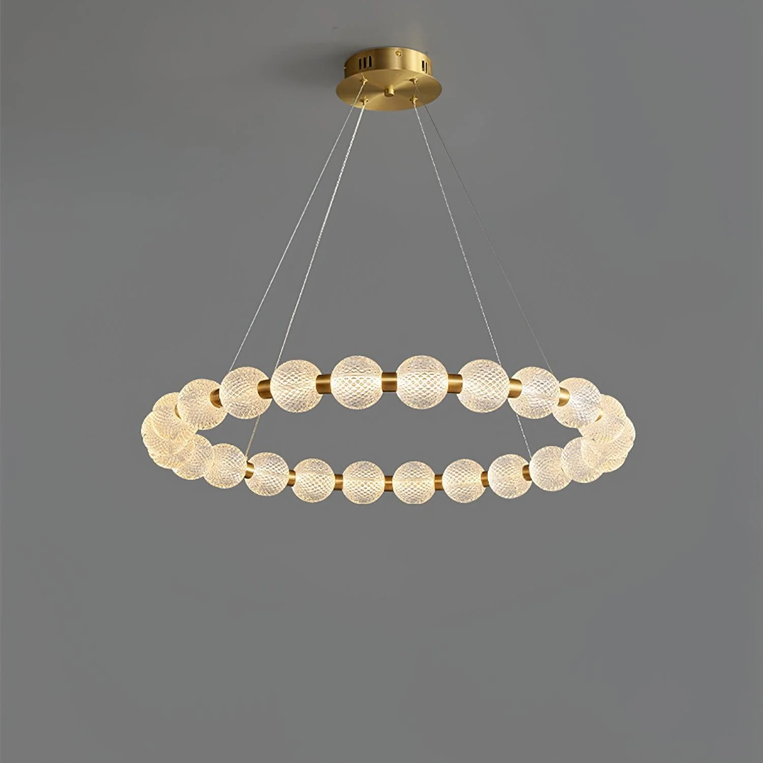 Lustra Chandelier Pearl Gold Ring Elegant - Image 15