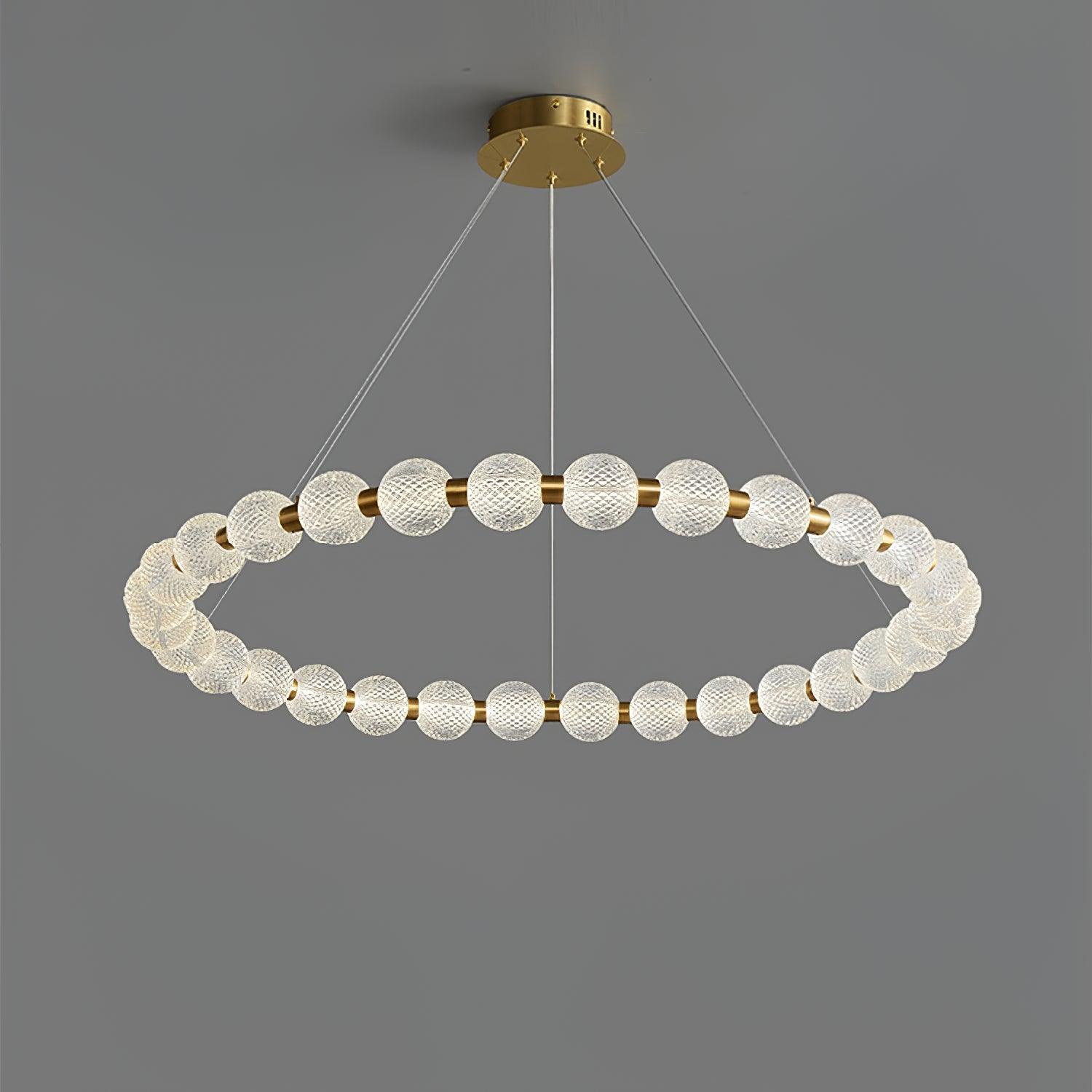 Lustra Chandelier Pearl Gold Ring Elegant - Image 25