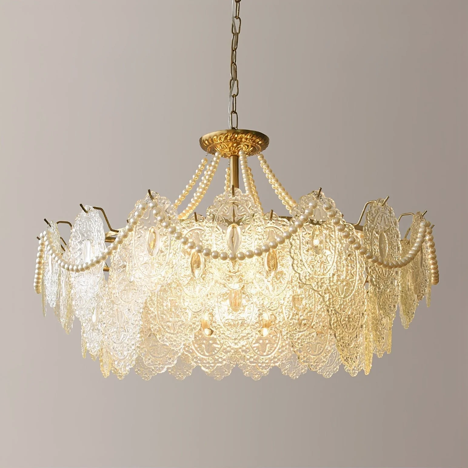 Lustra Chandelier Pearls Glass Luxury - Image 14