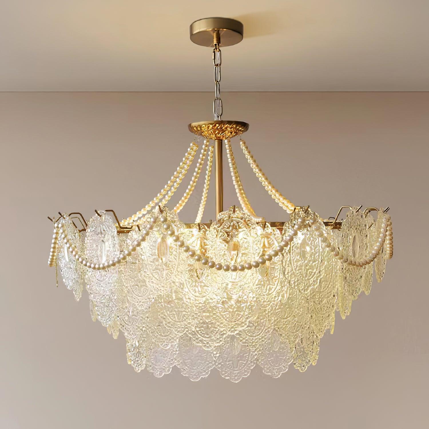 Lustra Chandelier Pearls Glass Luxury - Image 16