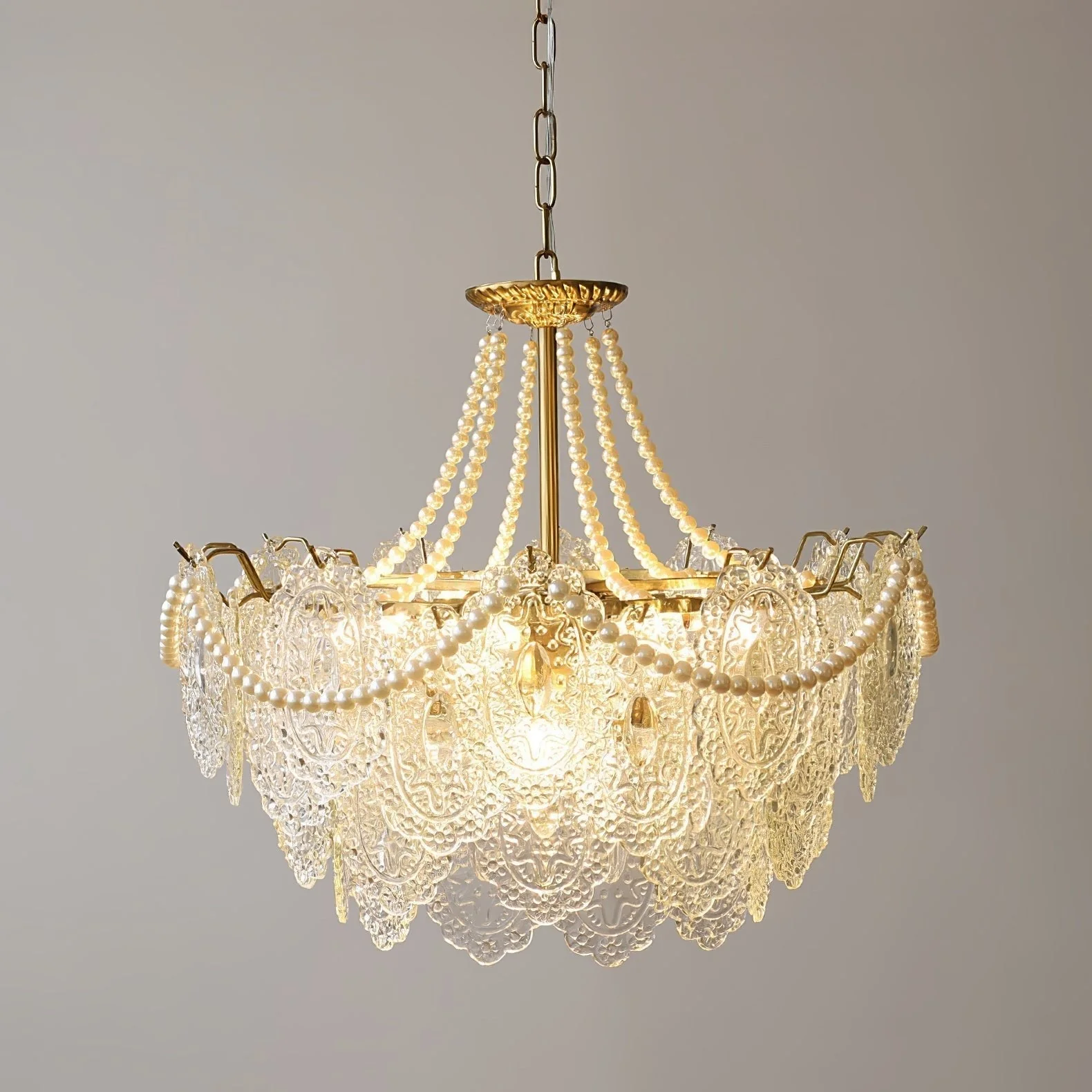 Lustra Chandelier Pearls Glass Luxury - Image 44