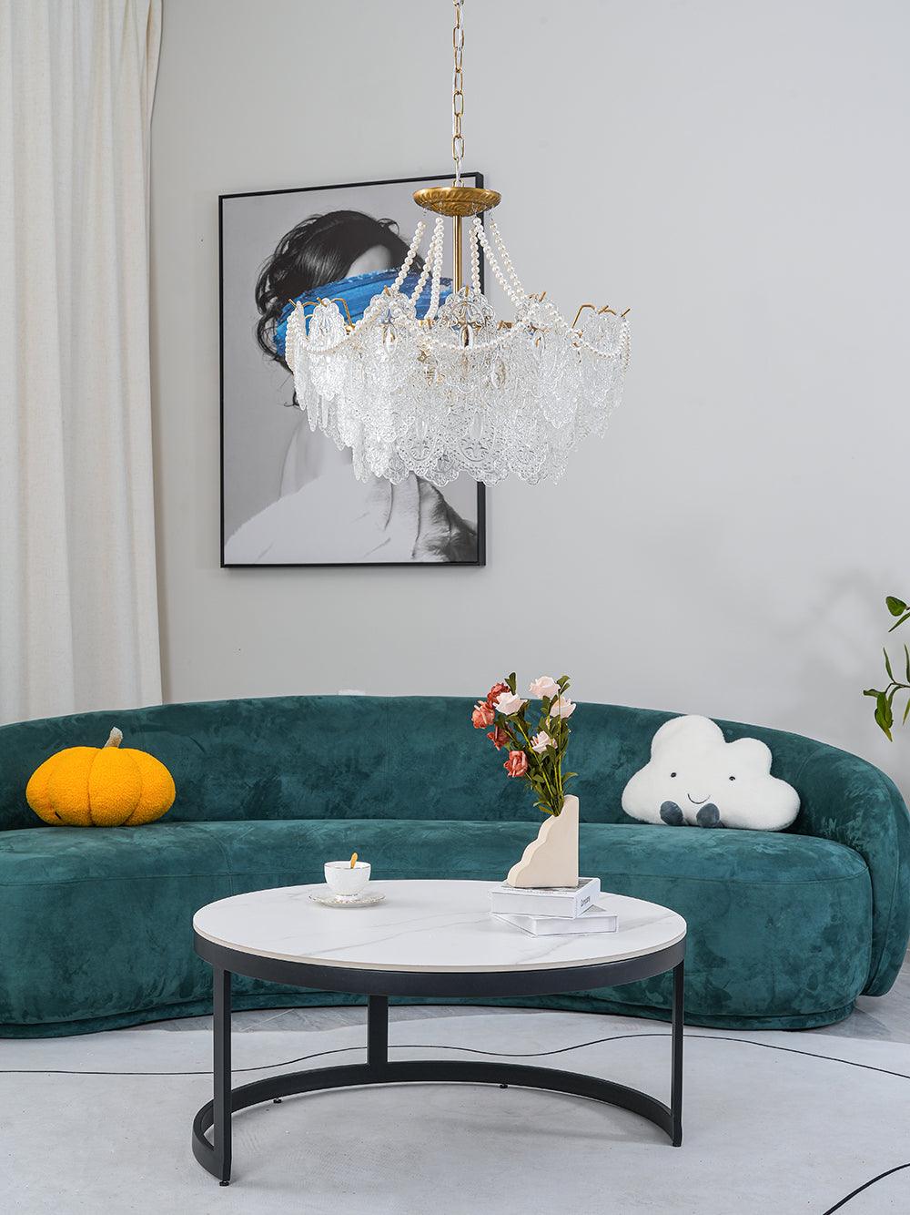 Lustra Chandelier Pearls Glass Luxury - Image 50