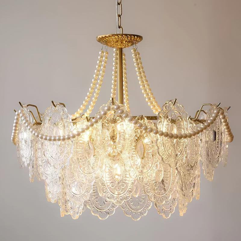 Lustra Chandelier Pearls Glass Luxury - Image 53