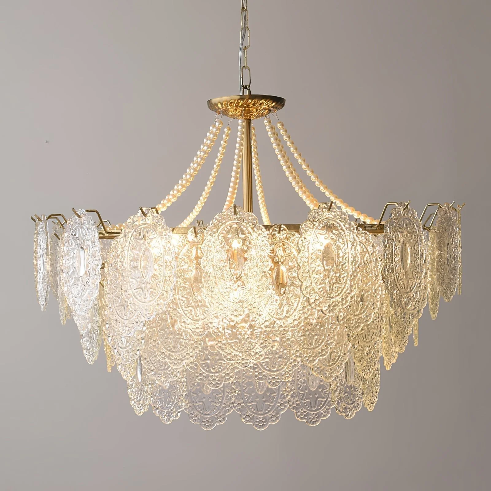Lustra Chandelier Pearls Glass Luxury - Image 7