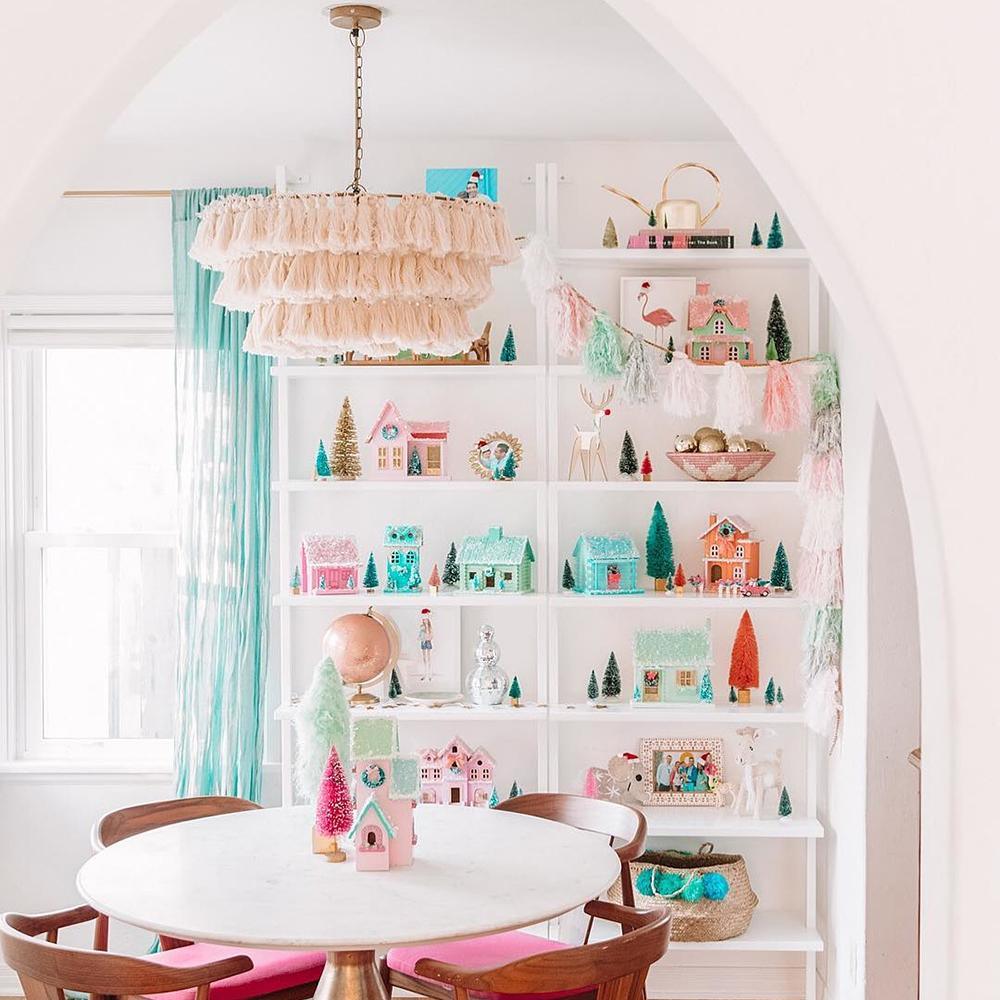 Lustra Chandelier Pink Bohemian Chic - Image 36