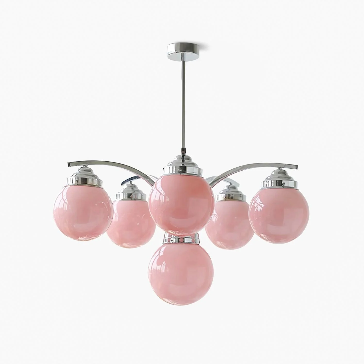 Lustra Chandelier Pink Glass