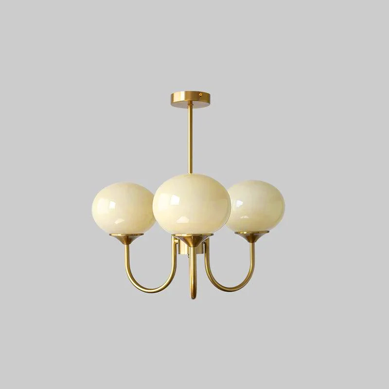 Lustra Chandelier Pink Glass Globe Gold - Image 101