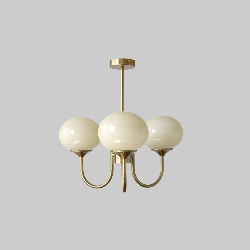 Lustra Chandelier Pink Glass Globe Gold - Image 35