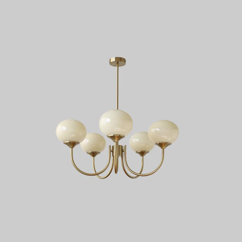 Lustra Chandelier Pink Glass Globe Gold - Image 40