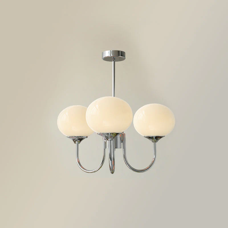 Lustra Chandelier Pink Glass Globe Gold - Image 51