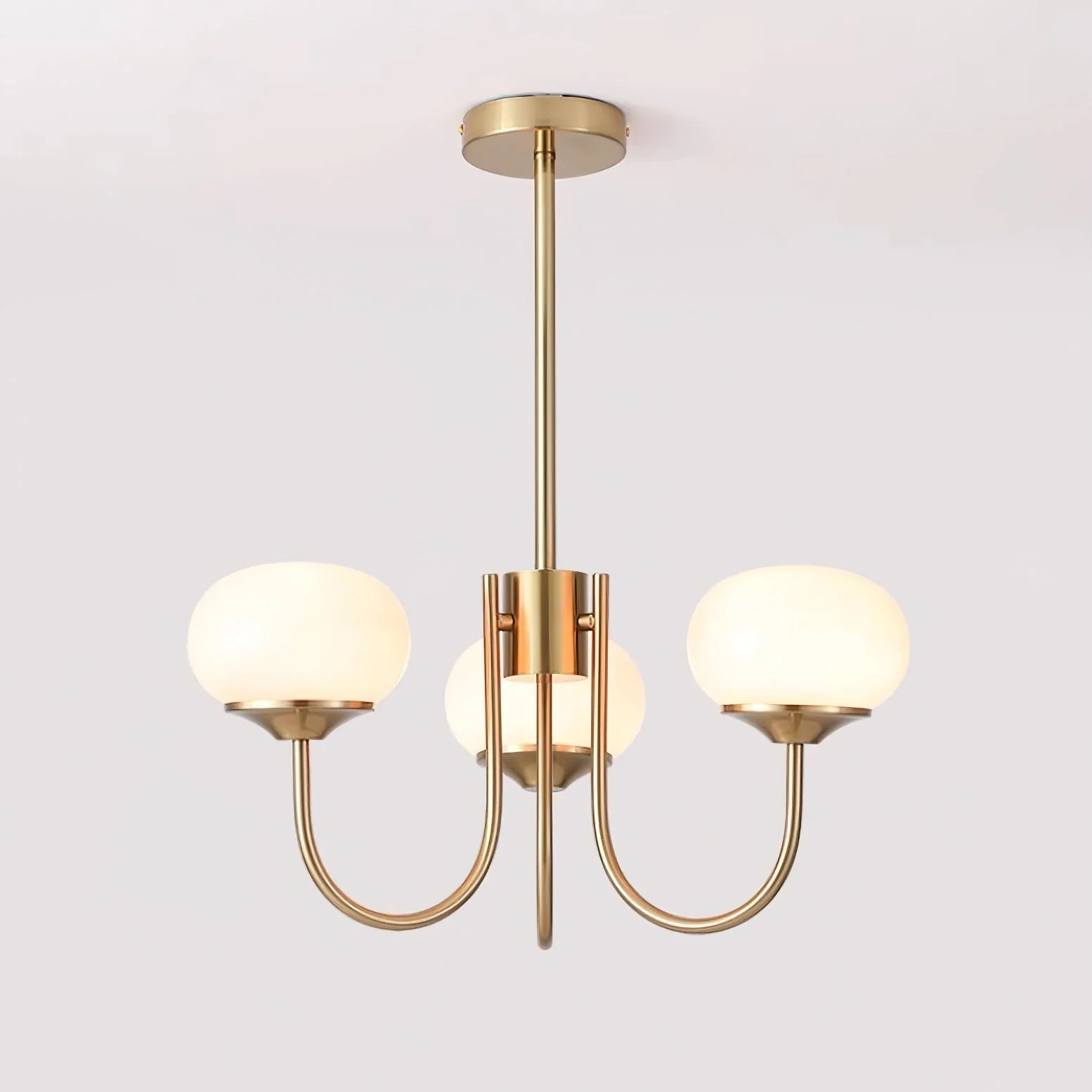 Lustra Chandelier Pink Glass Globe Gold - Image 97