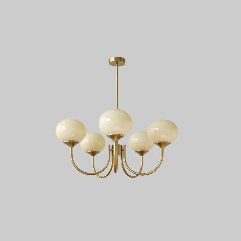 Lustra Chandelier Pink Glass Globe Gold - Image 98