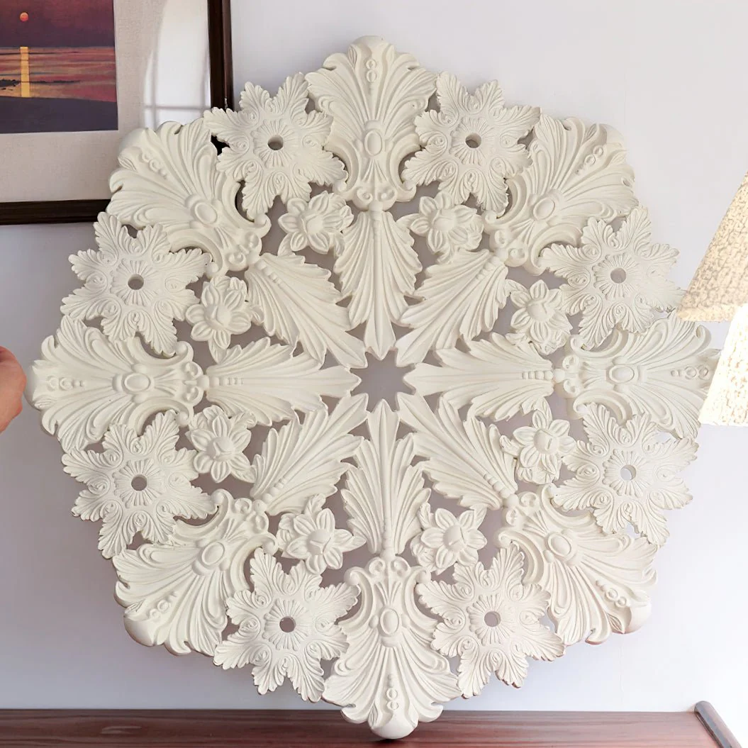 Lustra Chandelier Plaster White Floral Shape Minimalist - Image 30