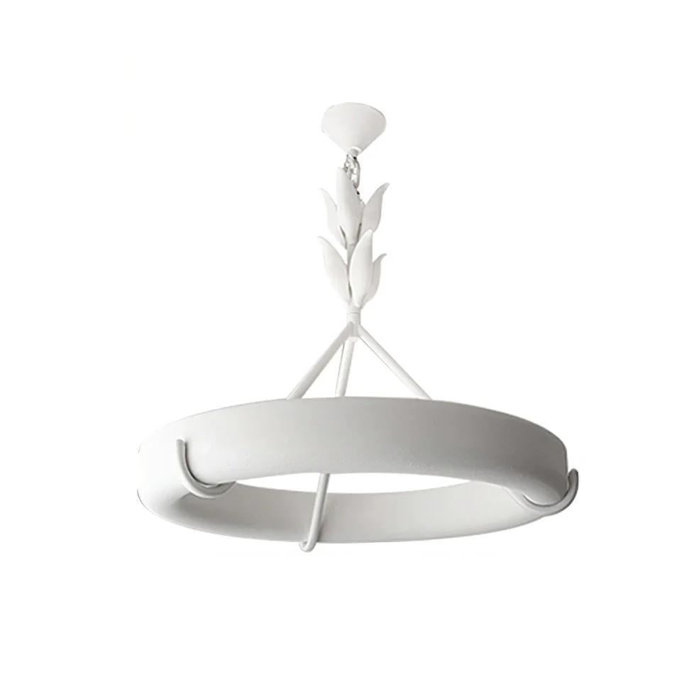 Lustra Chandelier Plaster White Floral Shape Minimalist - Image 39