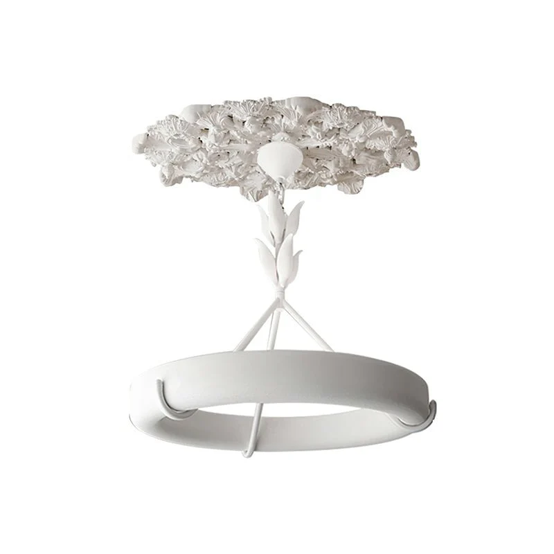 Lustra Chandelier Plaster White Floral Shape Minimalist - Image 41