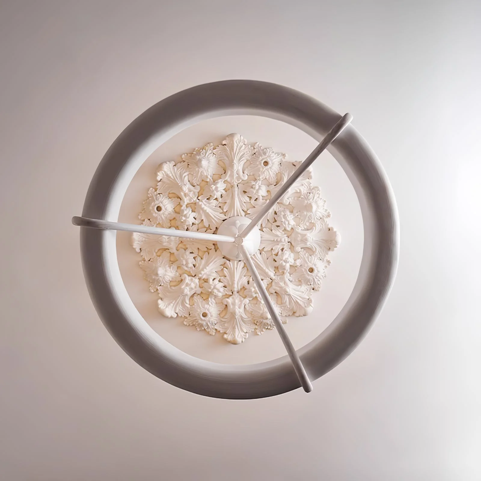 Lustra Chandelier Plaster White Floral Shape Minimalist - Image 46