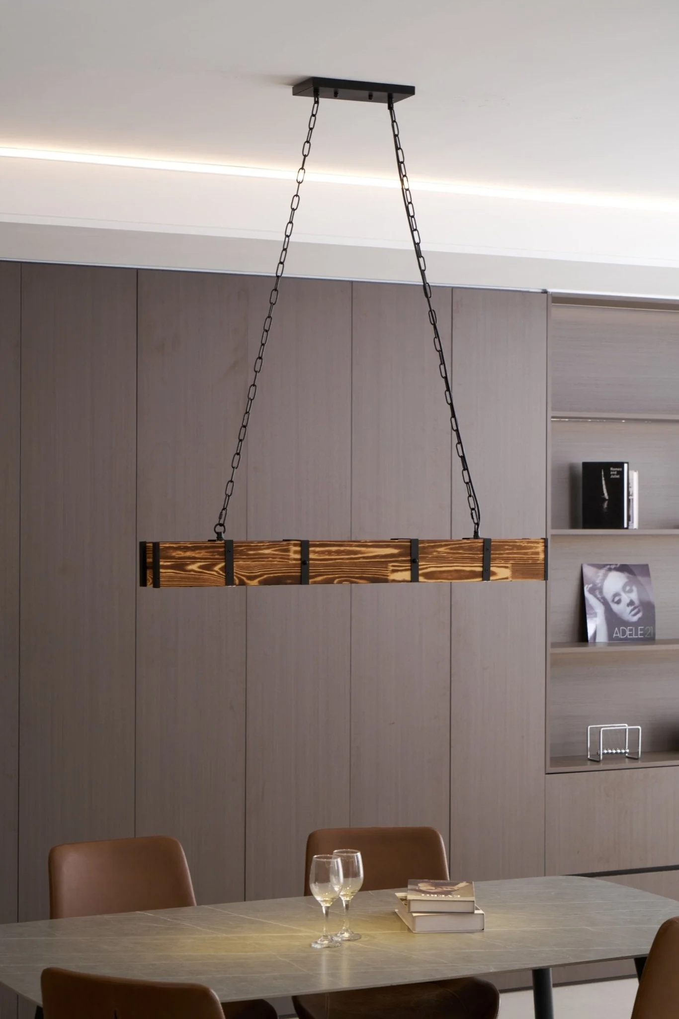 Lustra Chandelier Pleva Linear Natural Wood - Image 7
