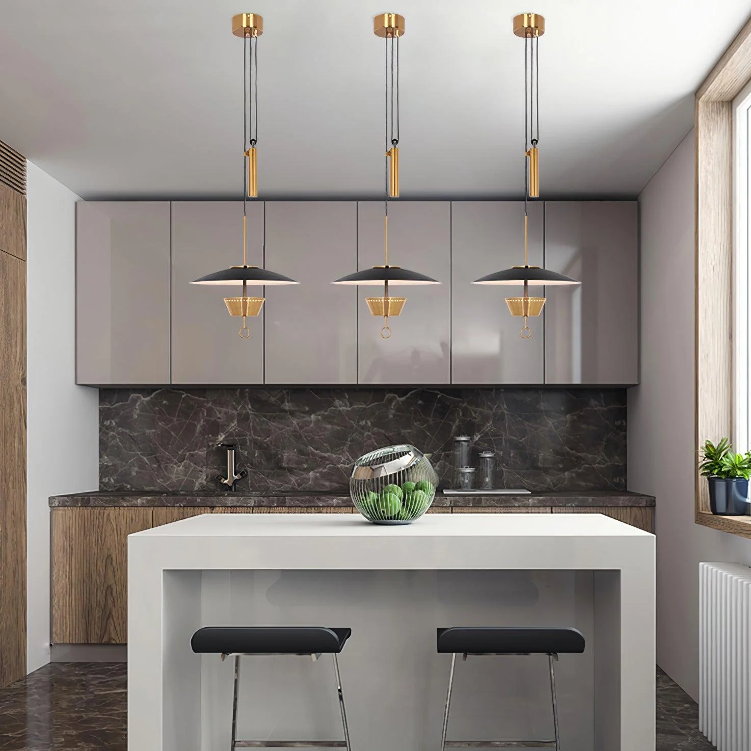Lustra Chandelier Retro Brass - Image 2