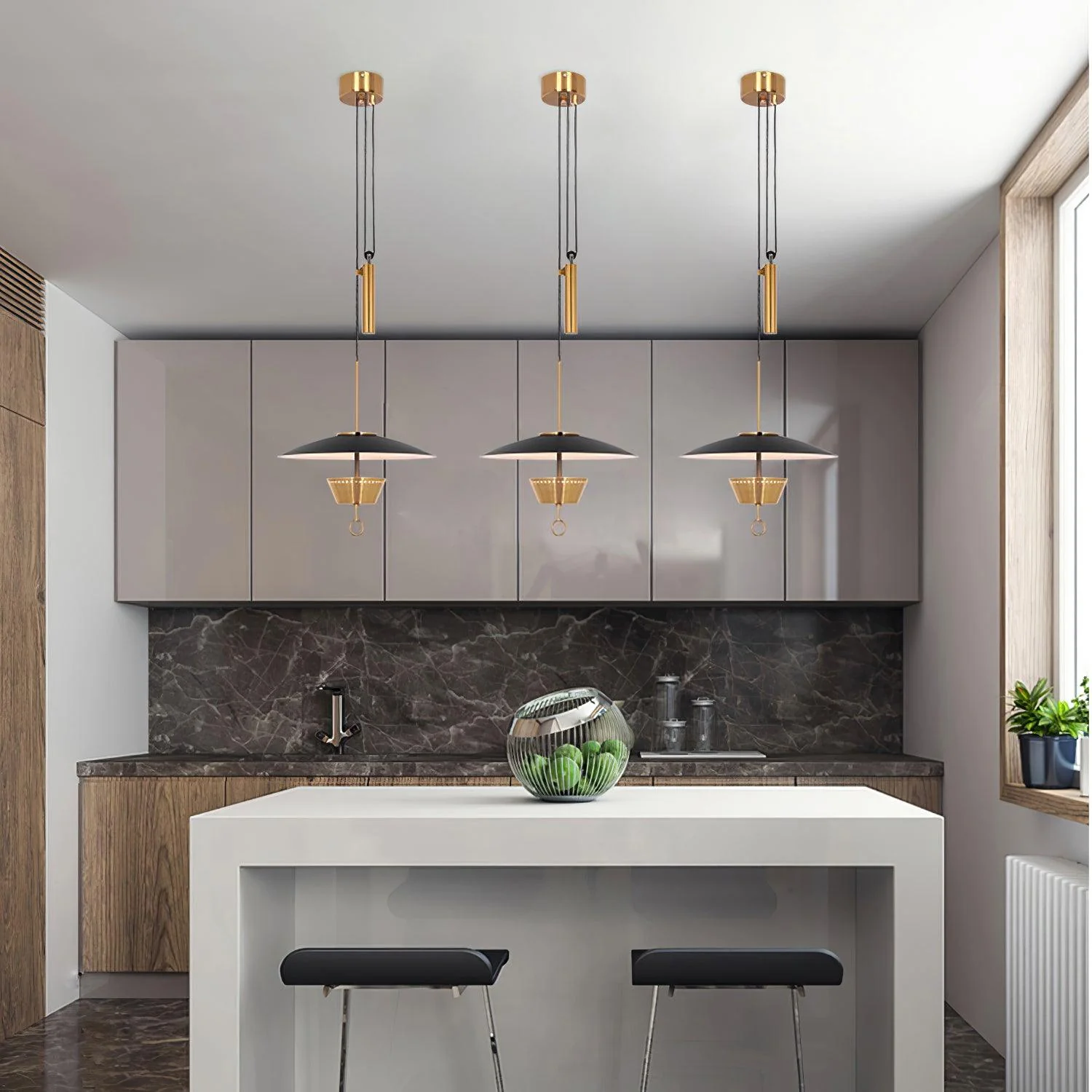Lustra Chandelier Retro Brass - Image 4
