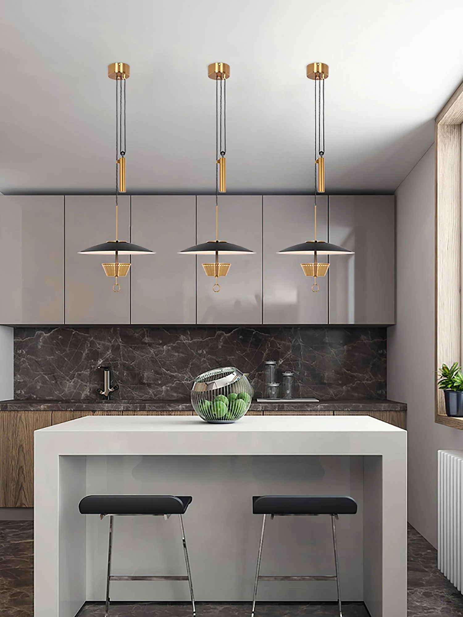 Lustra Chandelier Retro Brass - Image 6