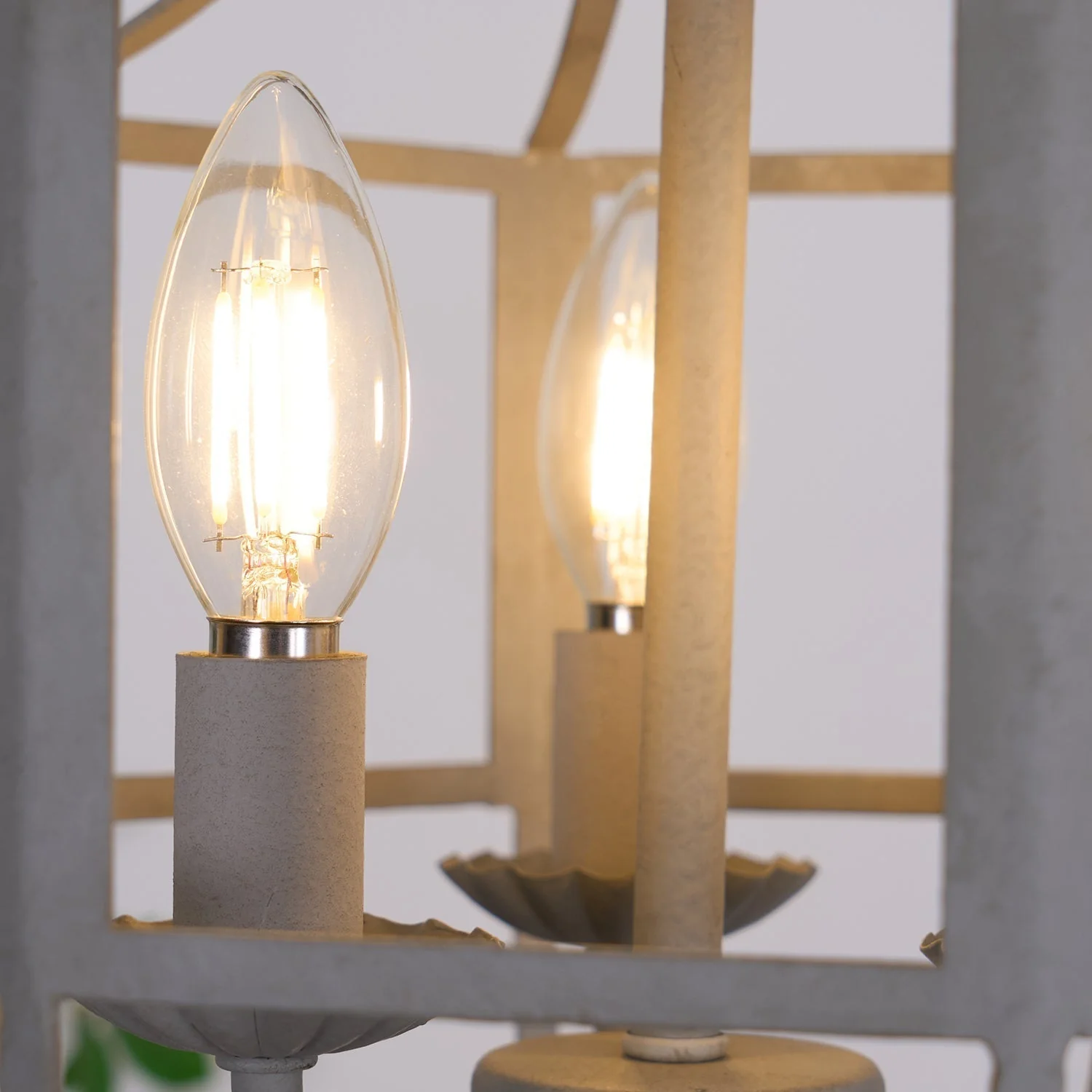 Lustra Chandelier Retro Cage Grey Candle - Image 10