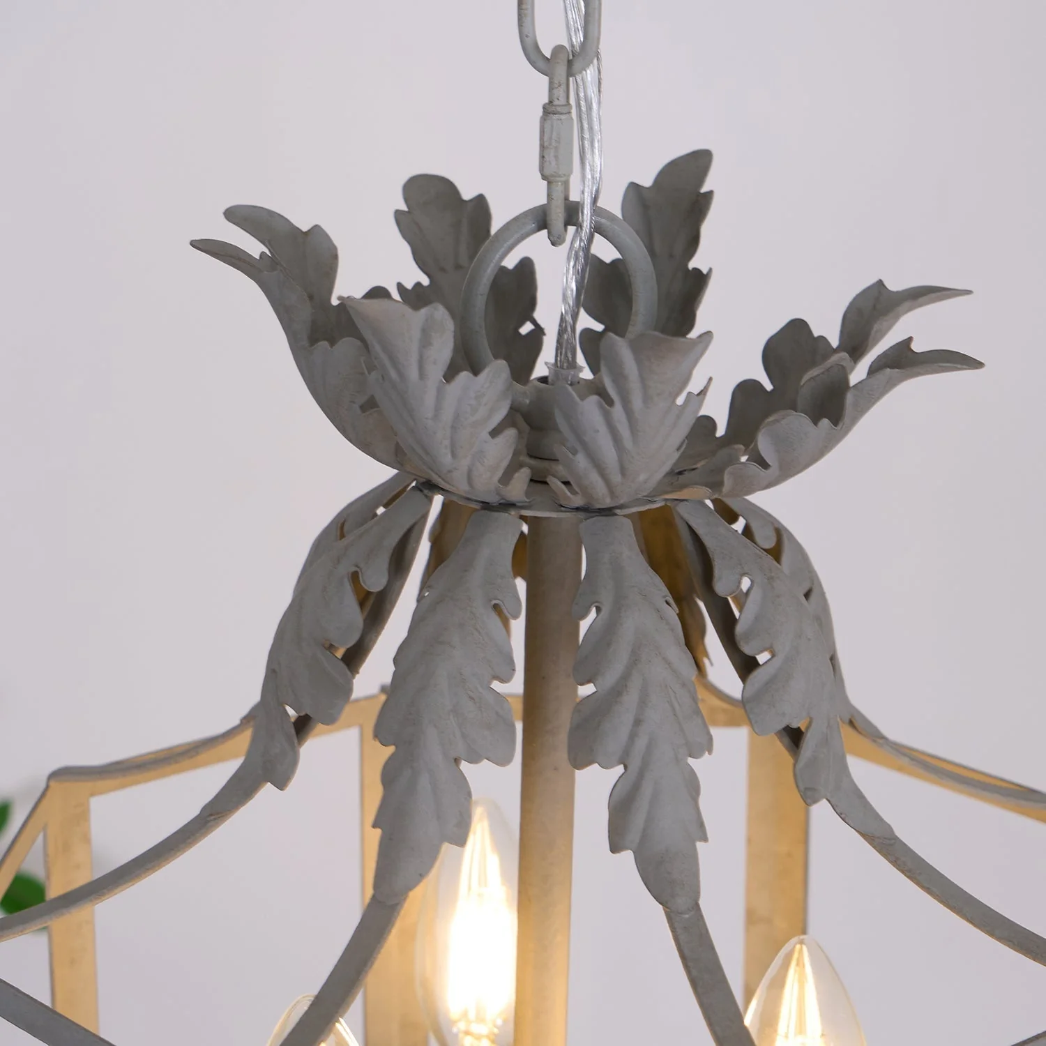 Lustra Chandelier Retro Cage Grey Candle - Image 13