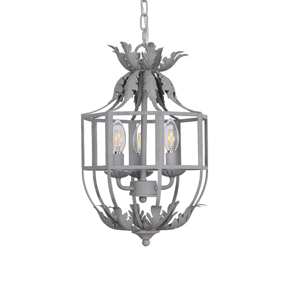 Lustra Chandelier Retro Cage Grey Candle - Image 14