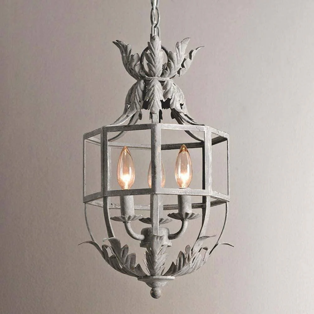 Lustra Chandelier Retro Cage Grey Candle - Image 19