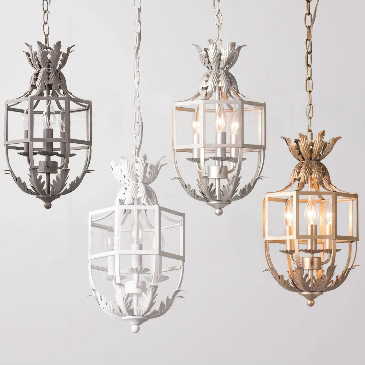 Lustra Chandelier Retro Cage Grey Candle - Image 23
