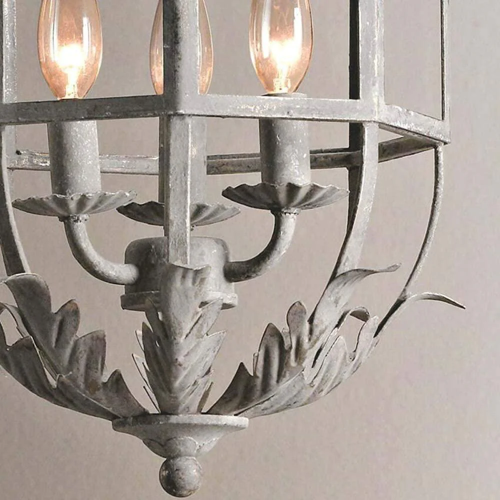 Lustra Chandelier Retro Cage Grey Candle - Image 26