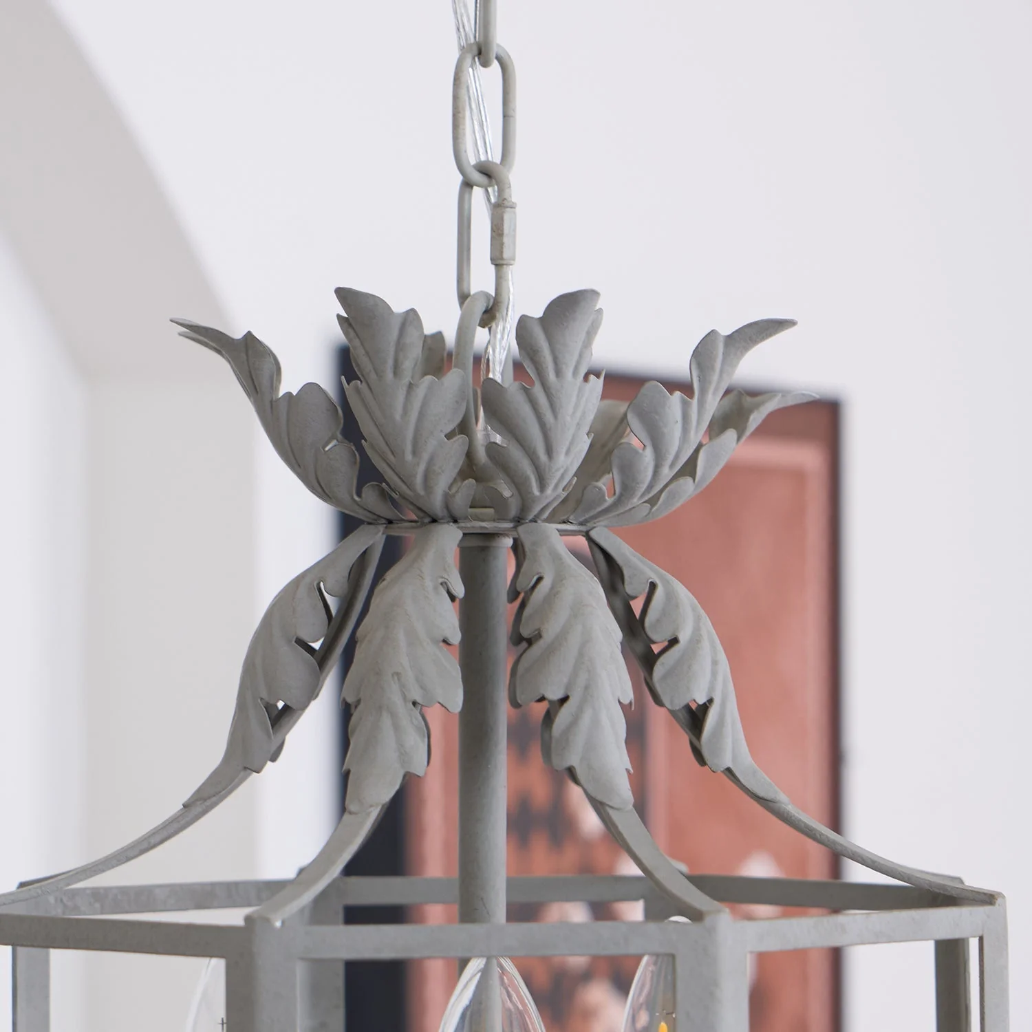 Lustra Chandelier Retro Cage Grey Candle - Image 8