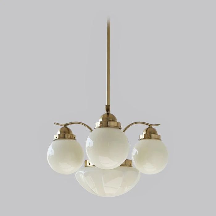 Lustra Chandelier Retro Chic Globe White Glass - Image 17