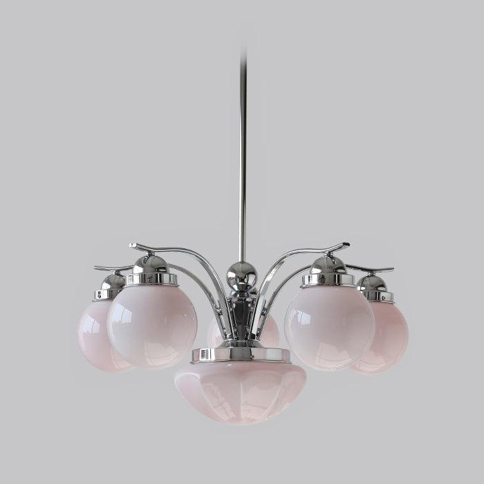 Lustra Chandelier Retro Chic Globe White Glass - Image 21