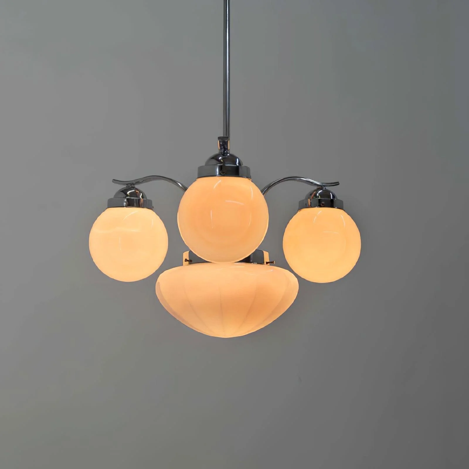 Lustra Chandelier Retro Chic Globe White Glass - Image 28