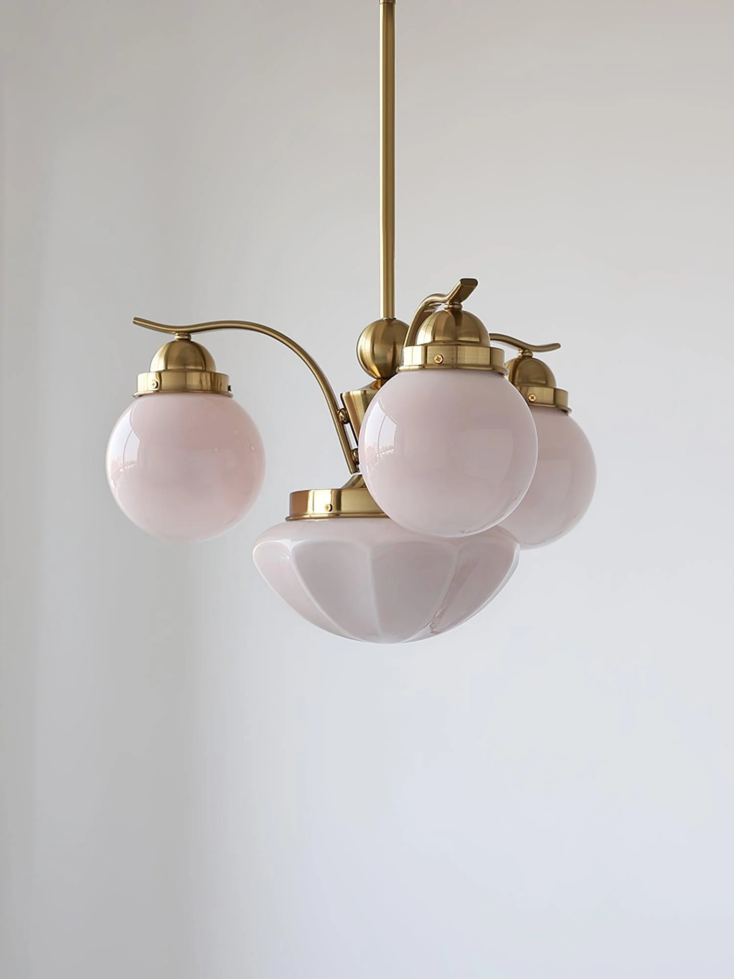 Lustra Chandelier Retro Chic Globe White Glass - Image 30