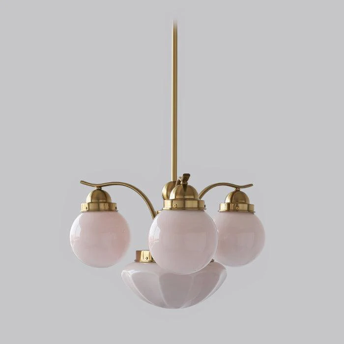 Lustra Chandelier Retro Chic Globe White Glass - Image 37