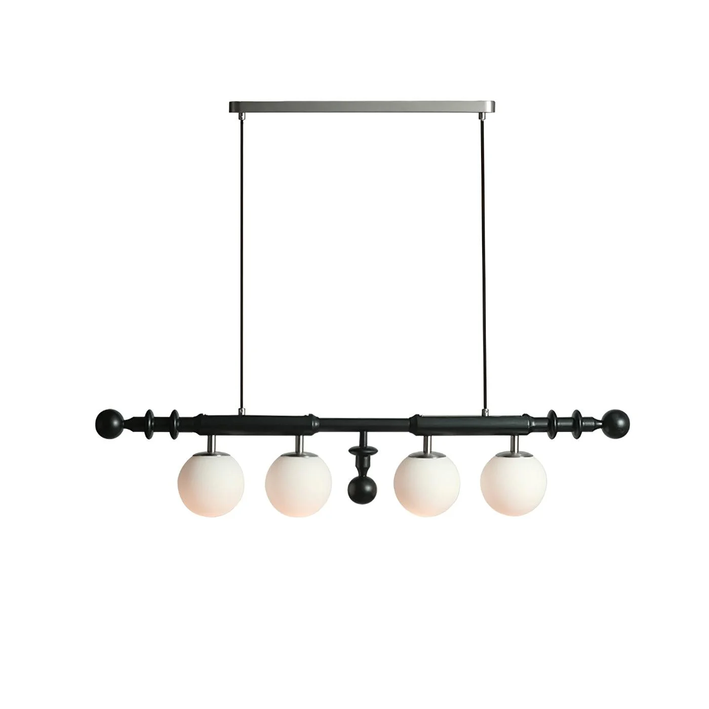 Lustra Chandelier Roman Column Walnut Wood Glass - Image 9
