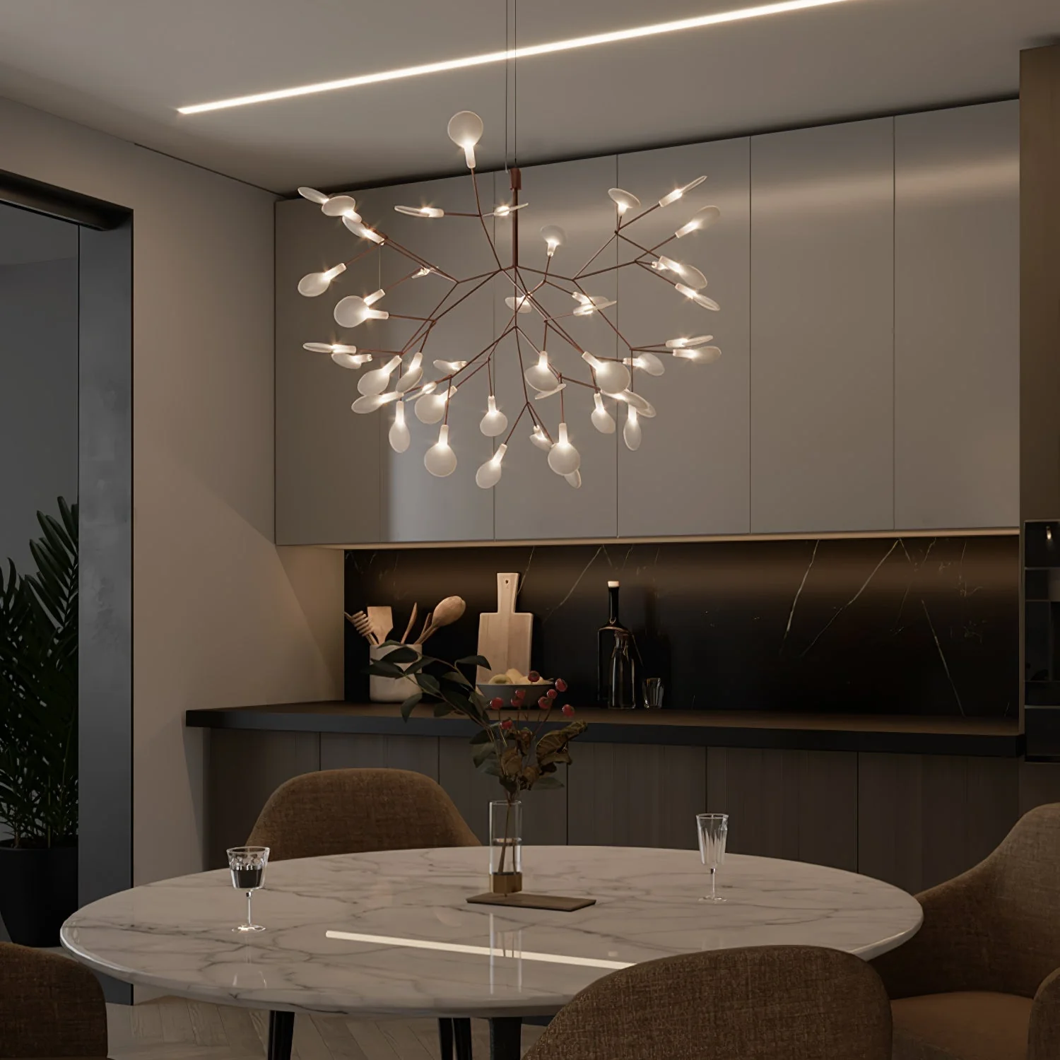 Lustra Chandelier Rose Gold Firefly LED Branch - Image 23