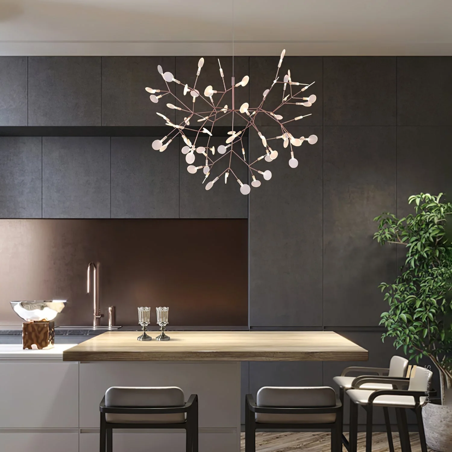 Lustra Chandelier Rose Gold Firefly LED Branch - Image 24