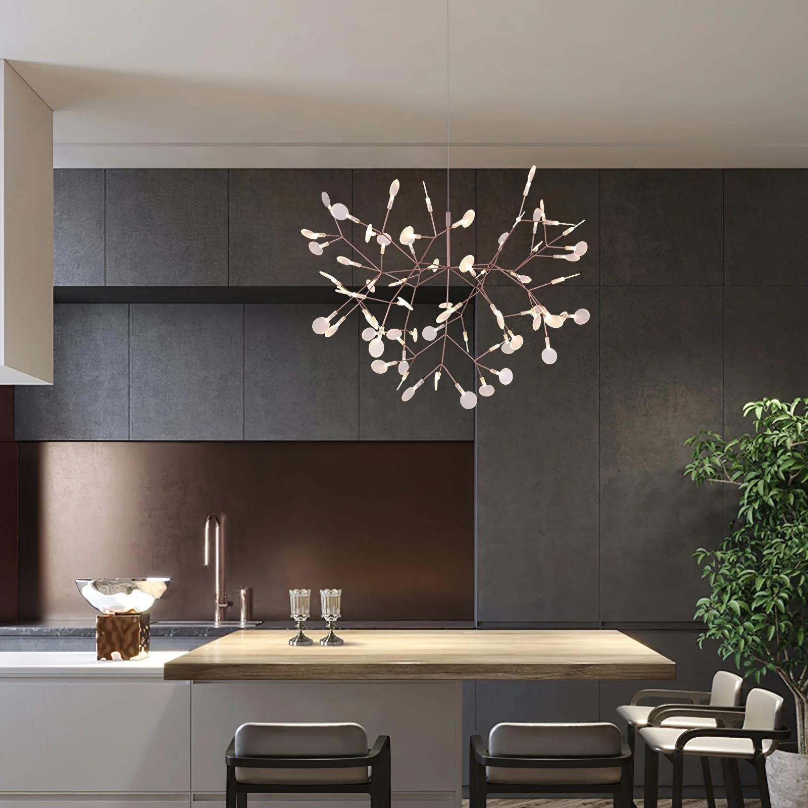 Lustra Chandelier Rose Gold Firefly LED Branch - Image 32