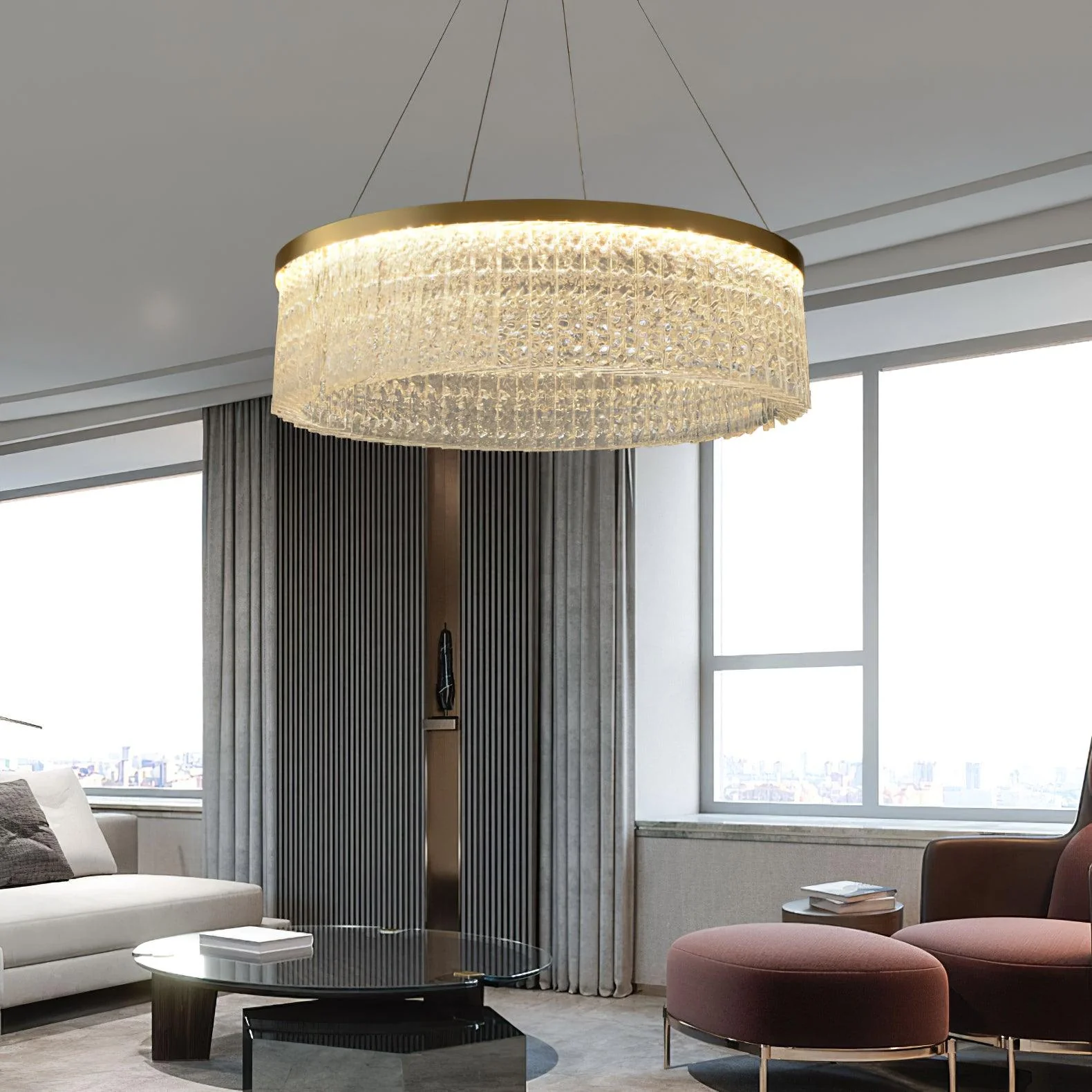 Lustra Chandelier Round Halo Crystal - Image 13