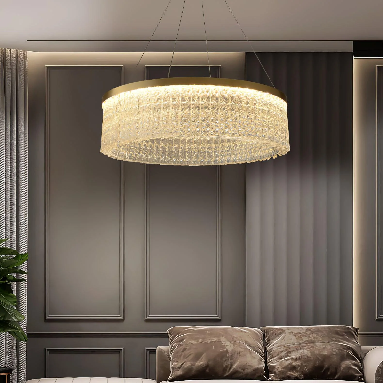 Lustra Chandelier Round Halo Crystal - Image 14
